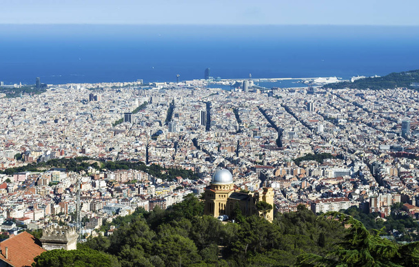 Panoramic view of Barcelona from Tibidabo, Spain - Photo, Image