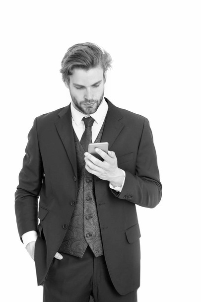 Businessman or ceo in black jacket. - Valokuva, kuva