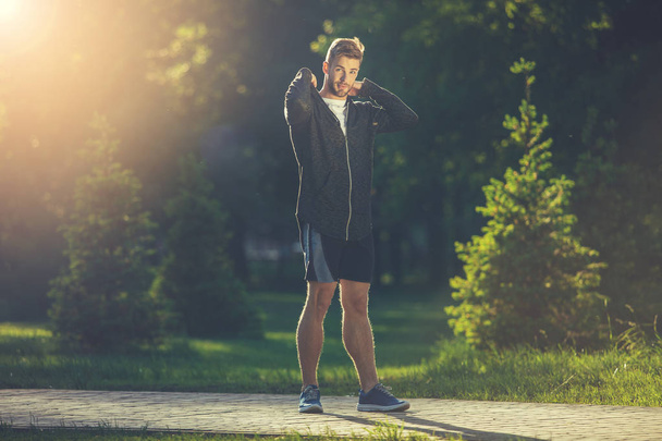 Young guy going for jogging in morning  - Fotografie, Obrázek