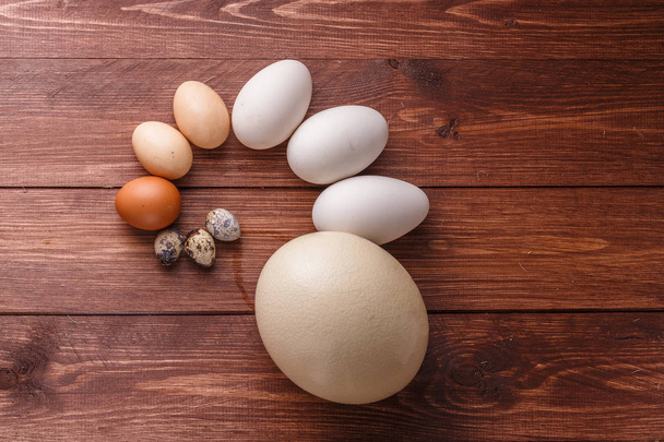 Kwarteleitjes, kippeneieren, kip eieren, ostricg ei - Foto, afbeelding