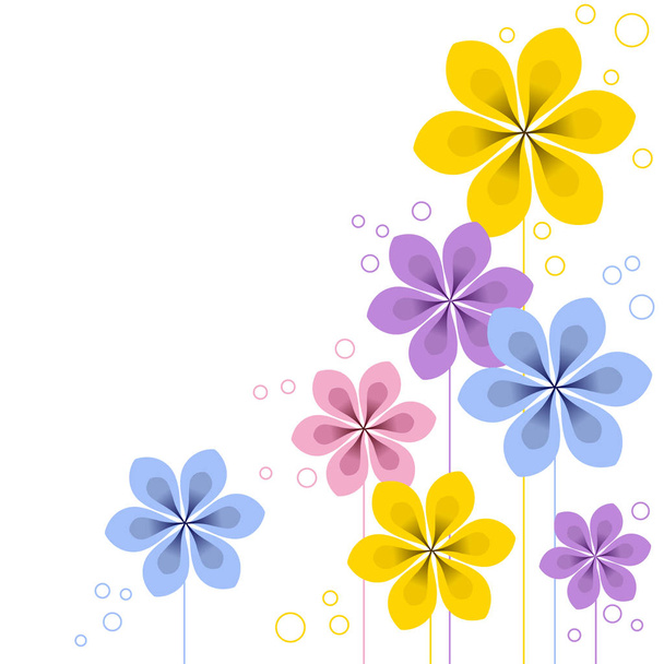 Vector background with pastel flowers. EPS 10.  - Vettoriali, immagini