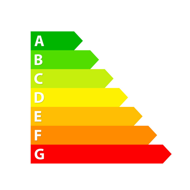 Energy efficiency rating arrows, power saving class, stock vector illustration - Vector, Image