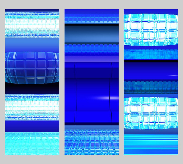 sito web in cristallo banner set con cielo blu forme astratte e cilindri
. - Foto, immagini