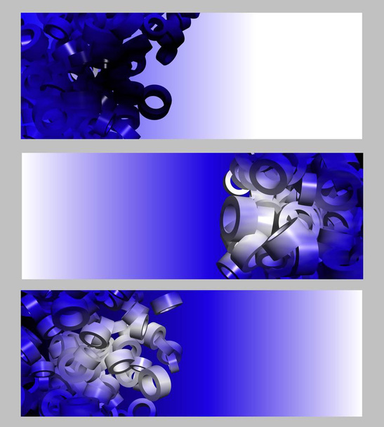 abstract website banner or header set with gradient background and white blue tubes. - Photo, Image
