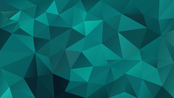 vector abstracto irregular fondo poligonal - triángulo bajo patrón de poli - azul, verde, aqua, color verde azulado
  - Vector, Imagen