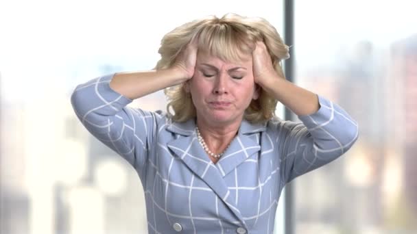 Mature woman having headache. - Footage, Video