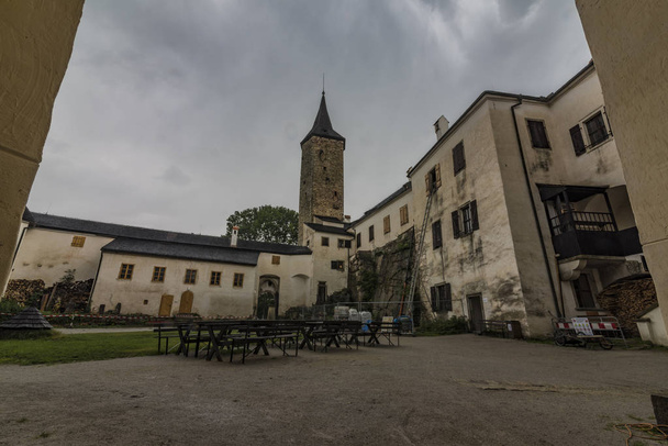 Rostejn castle in summer rainy cloudy day - Photo, Image