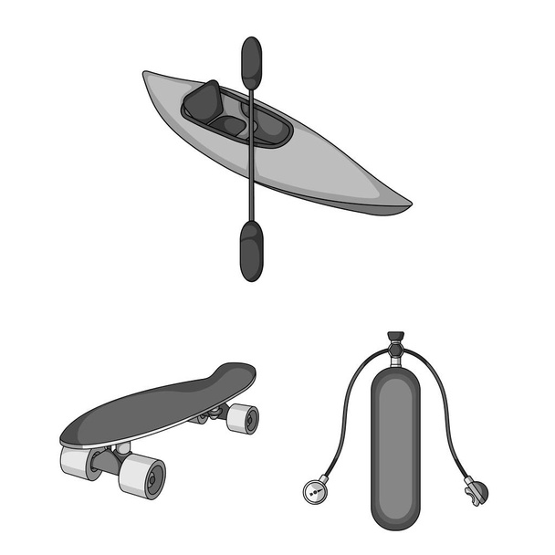 Extreme sport monochrome icons in set collection for design.Different kinds of sports vector symbol stock web illustration. - Vektor, obrázek