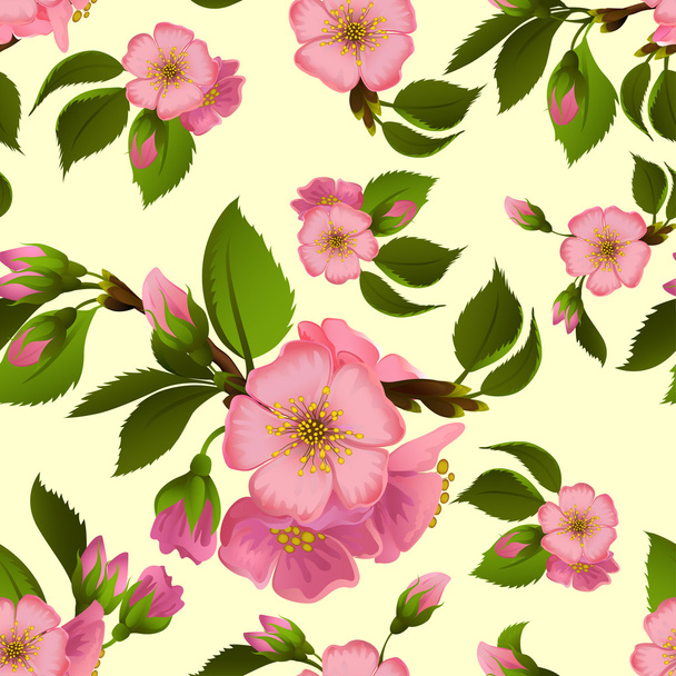 Seamless pattern with spring apple blossom - ベクター画像