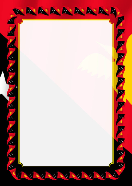 Cadre et bordure de ruban avec drapeau Papouasie-Nouvelle-Guinée, éléments de gabarit pour votre certificat et diplôme. Vecteur
. - Vecteur, image