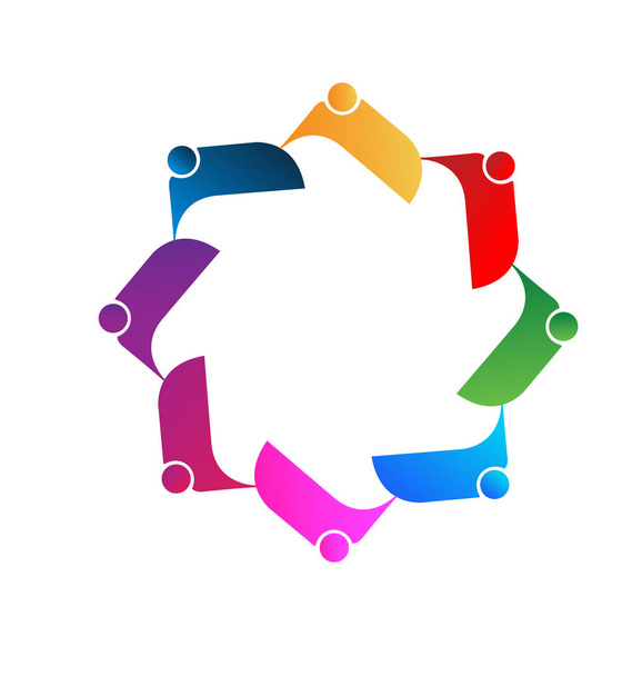 logo vectoriel de personnes de travail d'équipe - Vecteur, image
