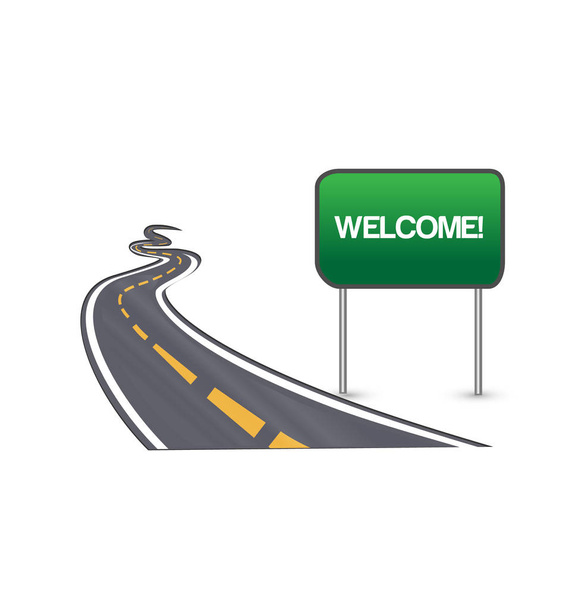 Calle carretera y símbolo de signo de bienvenida vector
 - Vector, imagen