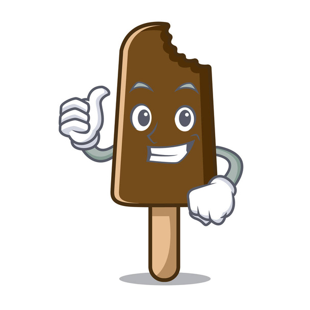 Thumbs up chocolate ice cream character cartoon - Vektori, kuva