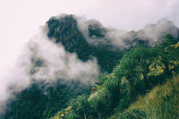 Od dzikiej dżungli na szlaku Inków Andy z chmury. Peru. - Zdjęcie, obraz