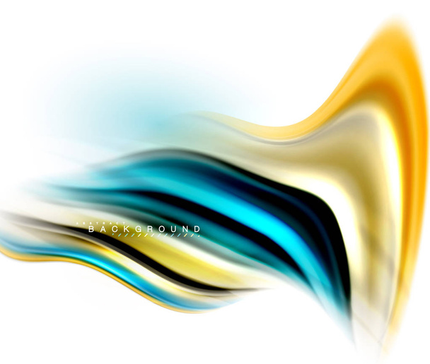 Fluid liquid mixing colors concept on light grey background, wave and swirl curve flow line, trendy abstract layout template for business presentation, app wallpaper banner, poster or wallpaper - Vector, Image
