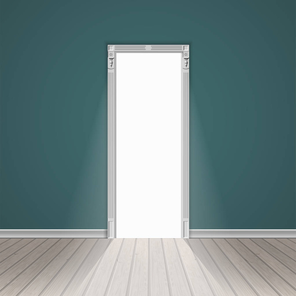 empty room through the open door - Vector, Image