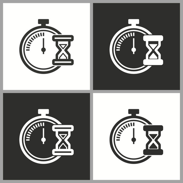 Clock time icon, stopwatch timer symbol. Vector illustration isolated. Simple pictogram. - Wektor, obraz