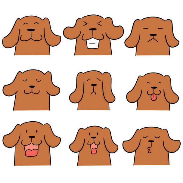 jeu vectoriel de visage de chien
 - Vecteur, image