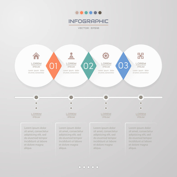 Infografik-Design-Vorlage mit Symbolen, Prozessdiagramm, Vektoreps10-Abbildung - Vektor, Bild