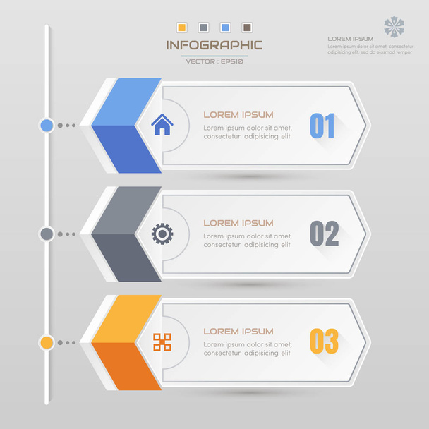 Infographics design template with icons, process diagram, vector eps10 illustration - Vector, Image