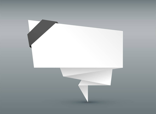 white paper origami chat bubble with text space - Wektor, obraz