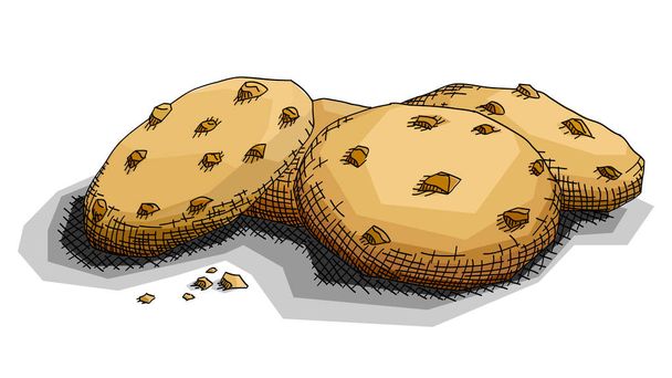 Vector illustration graphic arts sketch of drawing chocolate cookies . - Vector, Image