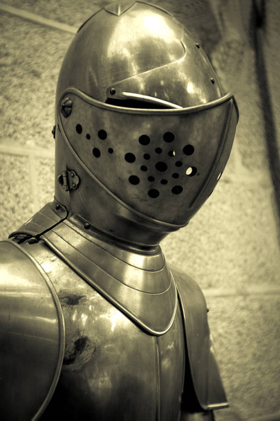 Portrait of the warrior knight armor. No people - Foto, Imagem
