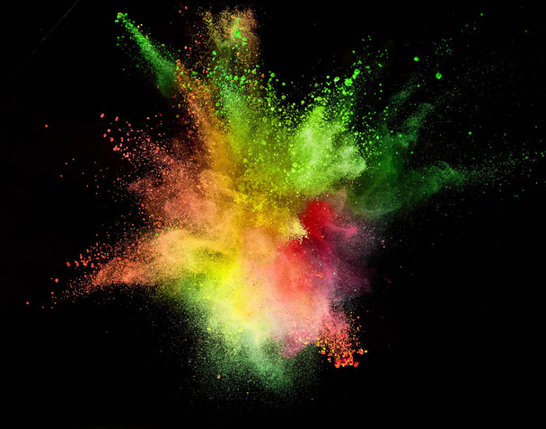 Colored powder explosion on black background. - Fotoğraf, Görsel