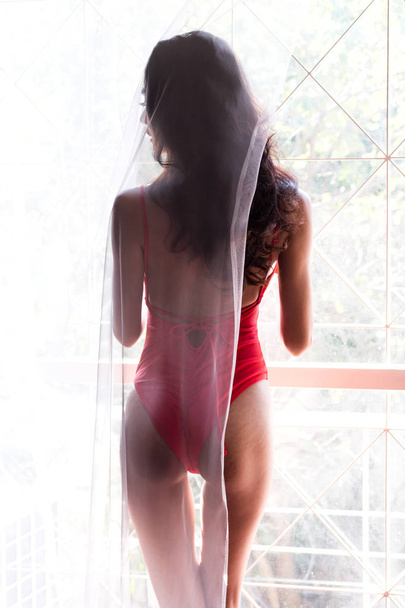 Modeporträt der schönen Frau sexy schlanken Körper - Foto, Bild