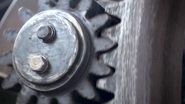 Gears of a large machine are spinning fast. - Footage, Video