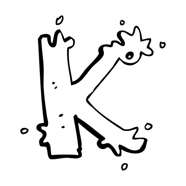 carta de dibujos animados k
 - Vector, imagen