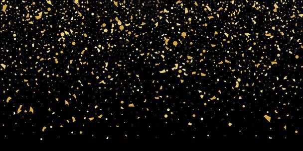 Brilho de partículas de ouro de confete em um preto
 - Vetor, Imagem