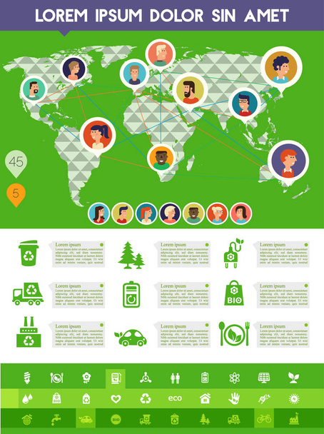 Sosiaaliset verkostot, Human kysymykset, Käyttäjien määrä, Käyttäjäprofiilit Infografiikka monikulmio maailmankartta ja avatar kuvakkeet. Vektoriesimerkki
 - Vektori, kuva
