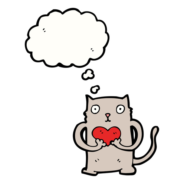 кошка с сердцем
 - Вектор,изображение