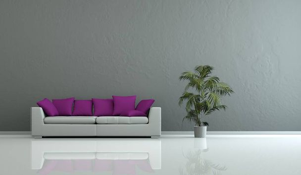 Habitación luminosa moderna de diseño interior con sofá blanco
 - Foto, Imagen