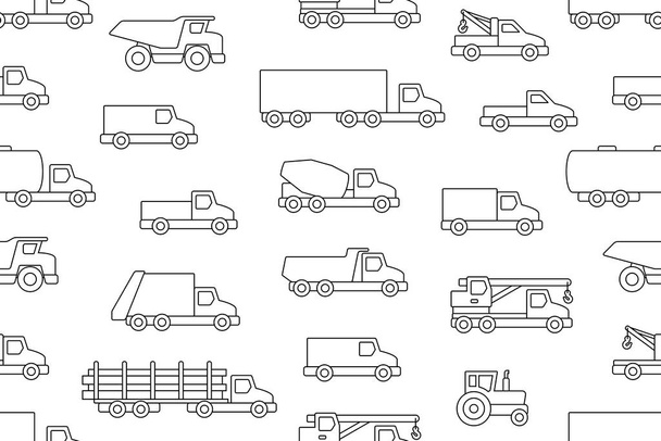 Varrat nélküli mintát teherautók sorban. elszigetelt fehér background - Vektor, kép