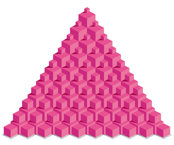 Pyramide aus bunten Würfeln, Illustration - Vektor, Bild