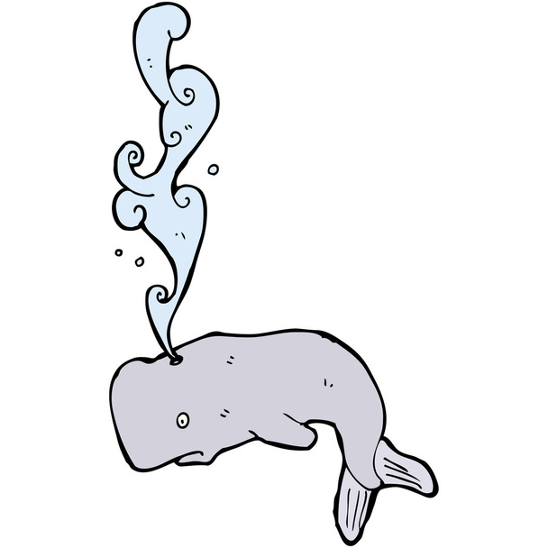 wieloryb tryskające wodą - Wektor, obraz