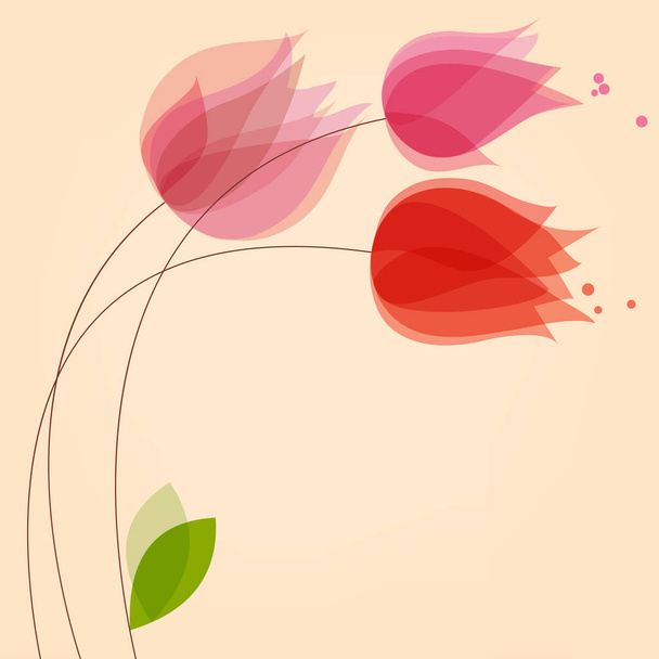Floral achtergrond met tulpen - Vector, afbeelding