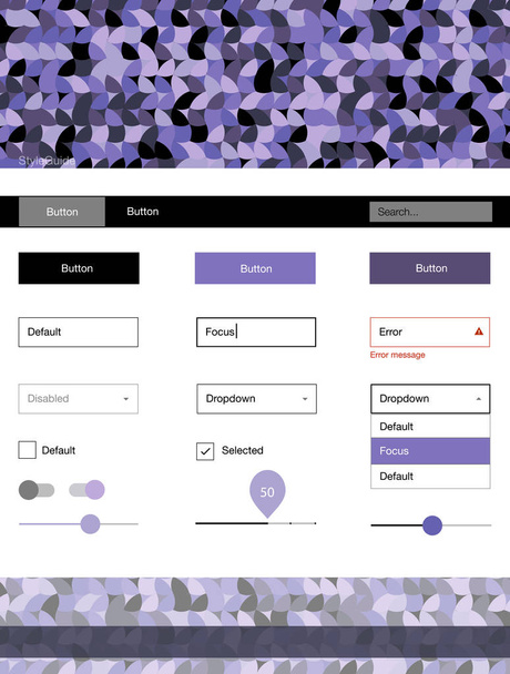 Light Purple vector web ui kit with spheres. Web ui kit with abstract gradient circles in its header. This sample is for your website. - Vector, Image