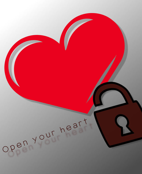Heart logo with padlock - Fotografie, Obrázek