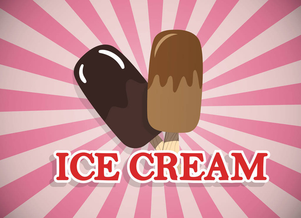 Ice cream collection. Beautiful colorful set. Vector illustration for web design or print. - Вектор,изображение