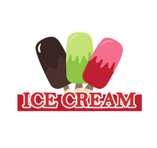 Ice cream collection. Beautiful colorful set. Vector illustration for web design or print. - ベクター画像
