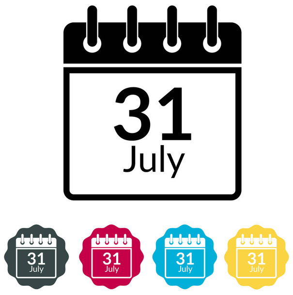 Jövedelemadó-bejelentési határidő július 31 - ikon - ábra Eps 10-fájlként - Vektor, kép