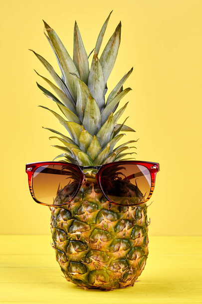 Fashion pineapple with sunglasses. - Photo, Image