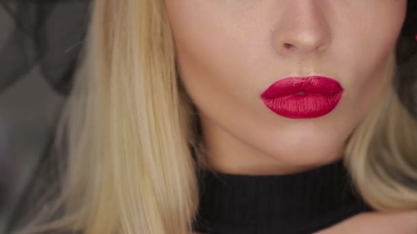 Crop female posing with lips - Footage, Video
