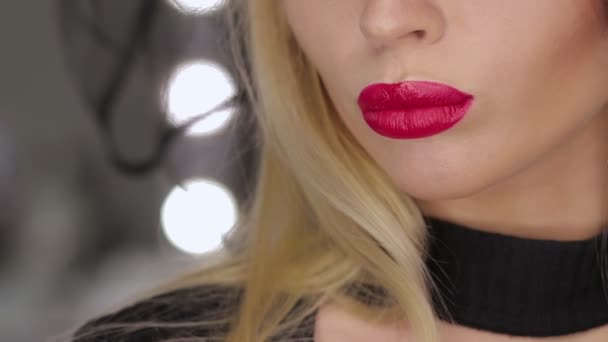 Crop female posing with lips - Footage, Video