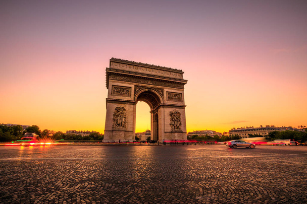 Arc de Triomphe Sunset - Fotoğraf, Görsel