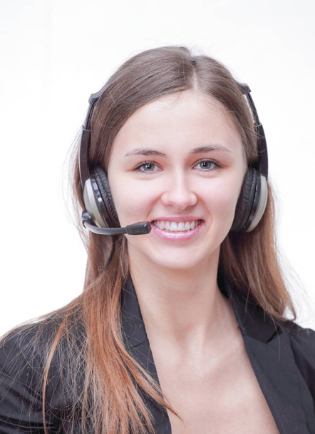 portrait of a smiling female operator call center. - Foto, Imagen