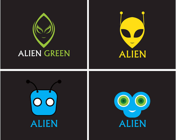 Alien face icon vector logo and symbols template - Vector, imagen